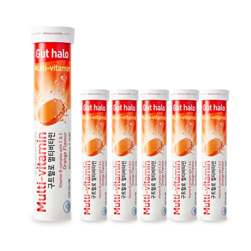 썬라이프 구트할로 발포 멀티비타민 오렌지맛 4000mg 20정 (6개)_이미지