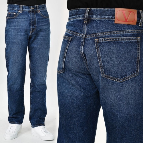 발렌티노 WV3DE01T 시그니처 남성 스트레이트진 블루