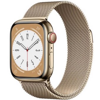 APPLE <b>워치</b> 시리즈<b>8</b> 41mm Cellular 골드 스테인리스 스틸