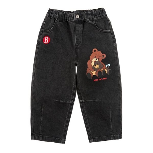 베베드피노 키즈 허그 베어 테이퍼드 핏 데님 팬츠_BP53DP301_이미지