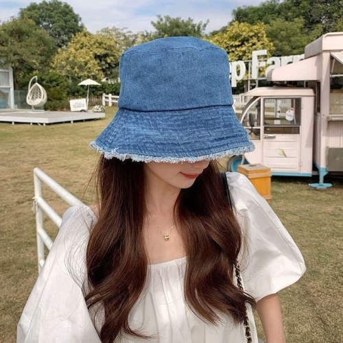 챙넓은 데님 여성 버킷햇 봄 여름 워싱 청 벙거지모자 ODM-BUCKET07