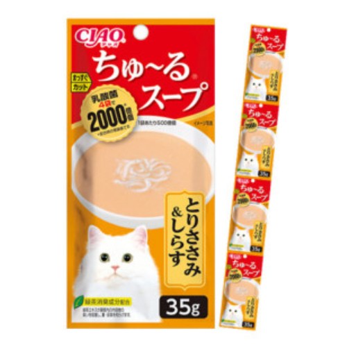이나바 캣 챠오츄르스프 4연팩 닭가슴살&치어 TCR-144 140g (35g x 4p) (6개)