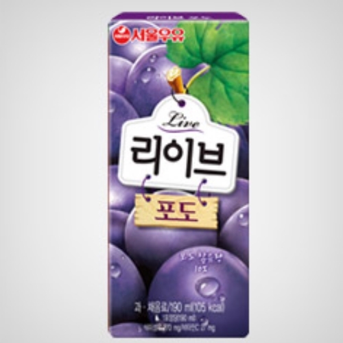 서울우유 리이브 포도 190ml (96개)_이미지