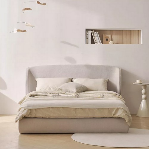 나무뜰 알로 라운드 아쿠아텍스 패브릭 평상형 침대 K (유로탑독립)_이미지