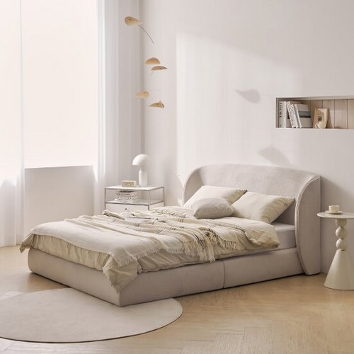 나무뜰 알로 라운드 아쿠아텍스 패브릭 평상형 침대 K (유로탑독립)_이미지