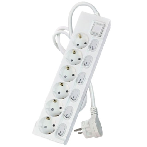 6구 16A 메인 개별스위치 멀티탭