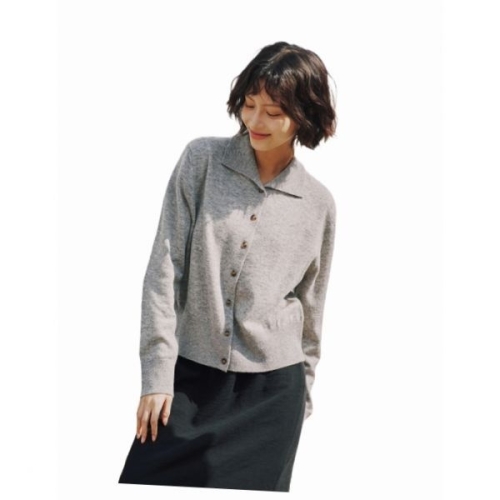 신성통상 탑텐 여성 램스울 블렌드 카라 가디건_MSF4EC2921