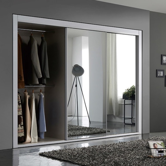 우아미가구 타하르C 슬라이딩 도어 9자 옷장 풀세트 2500_이미지