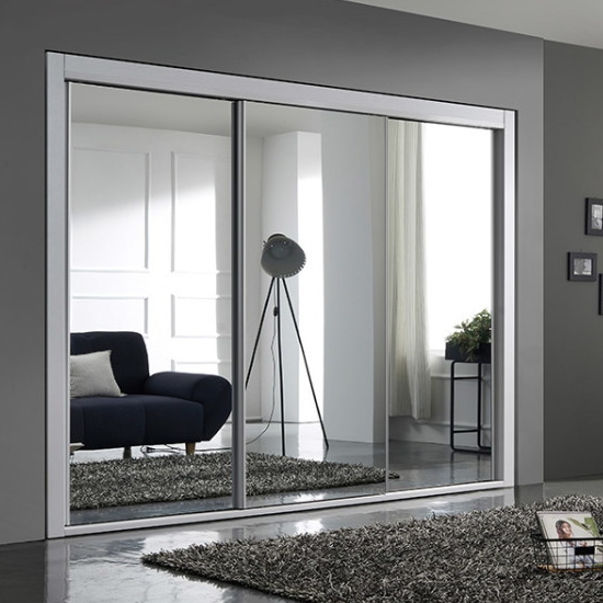 우아미가구 타하르C 슬라이딩 도어 9자 옷장 풀세트 2500