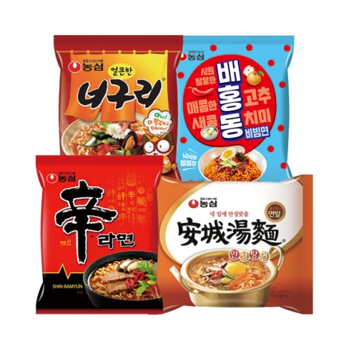 농심 신라면5개 + 안성탕면5개 + 얼큰너구리5개 + 배홍동 비빔면4개_이미지