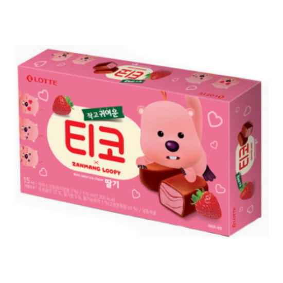 롯데웰푸드 잔망루피X티코 딸기 15개입 510ml (1개)