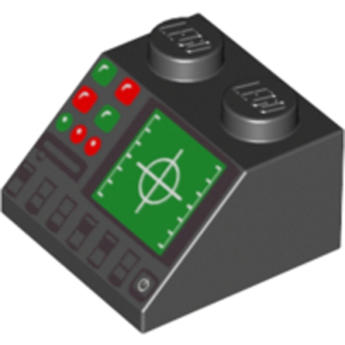레고 부품 장식 슬로프 Black Black Slope 45 2 x 2 with Radar and Disk Slot Patter.._이미지