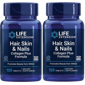 라이프익스텐션 헤어 스킨 & 네일 콜라겐 플러스 120정 (2개)_이미지