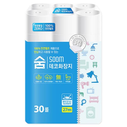 숨 데코화장지 27m (30롤) (1팩)_이미지