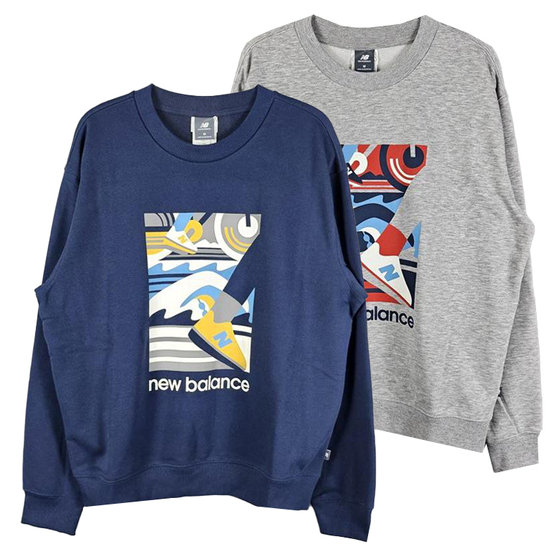 뉴발란스 티셔츠 IST 세미오버핏 트라이애슬론 그래픽 맨투맨 NBNCECS041_이미지