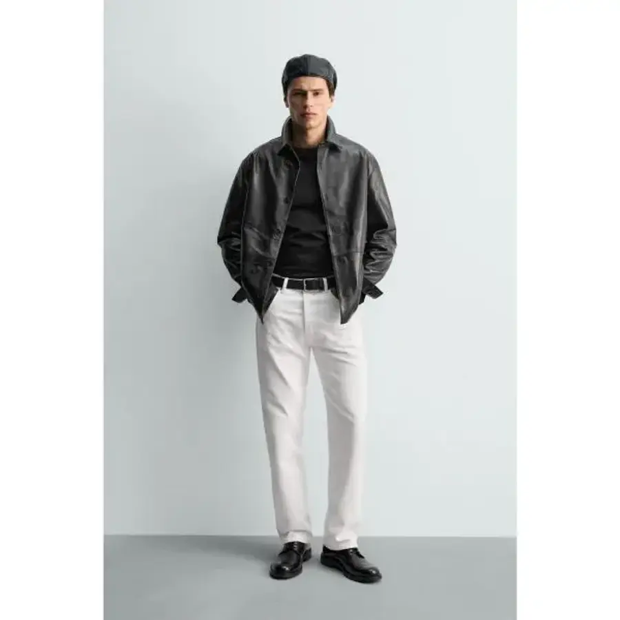 자라 NAPPA 레더 오버셔츠 리미티드 에디션 블랙 5479320800 1121284