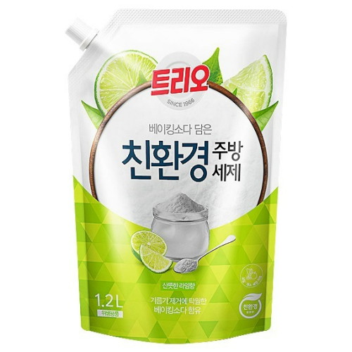 애경 트리오 베이킹소다 담은 친환경 주방세제 라임향 1.2L (4개)