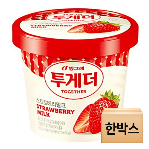 빙그레 투게더 스트로베리밀크 710ml (6개)