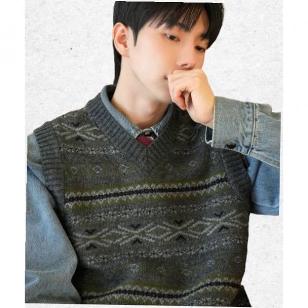 DANIEL CREMIEUX 울 블렌드 페어아일 베스트 2071425569 1383294