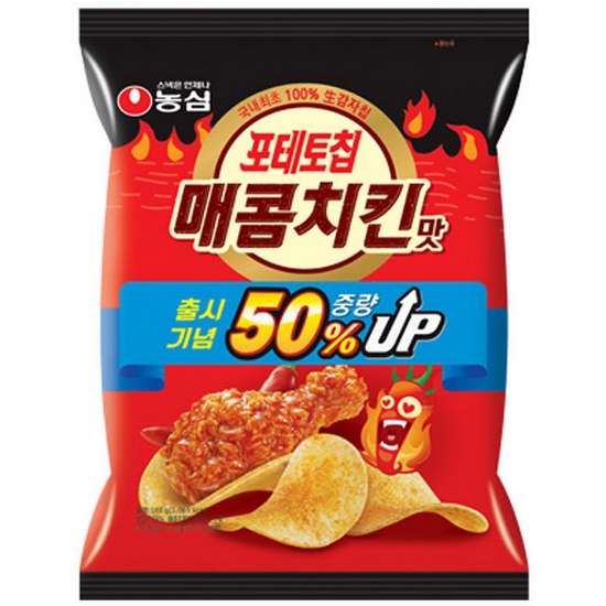 농심 포테토칩 매콤치킨맛 188g (8개)_이미지