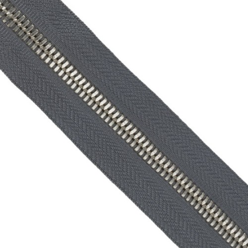 레더노리 ㅤ메탈 지퍼 5호 양날 실버 - 306 GREY (50cm)_이미지