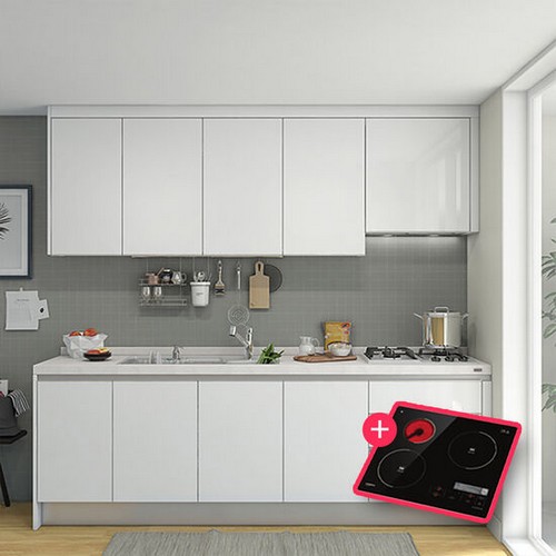 한샘 프리셰LITE SS ㅡ자+하이브리드 쿡탑 (~1.7m)