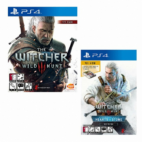 CD프로젝트레드 더 위쳐 3: 와일드 헌트 + 확장팩 : 하츠 오브 스톤 패키지 PS4