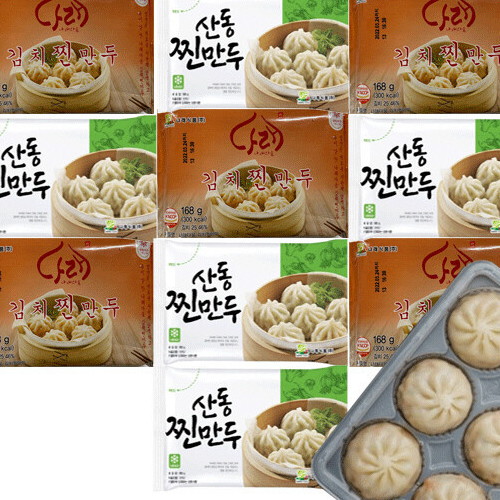나래식품 산동 찐만두 180g x 5개+산동 김치 찐만두 168g x 5개 (1개)_이미지