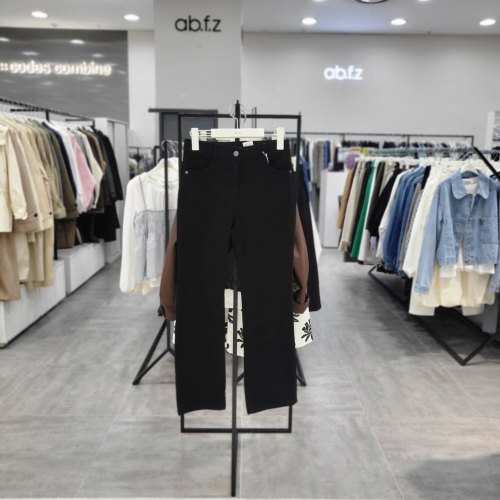 Ab.f.z AFZ2HP32/여름 스판 일자 핏 블랙 팬츠_이미지