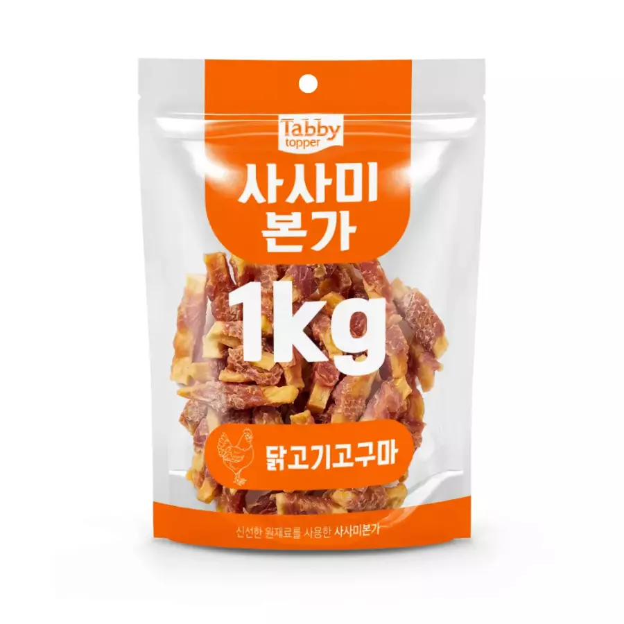 테비토퍼  사사미본가 닭고기고구마 1kg (1개)