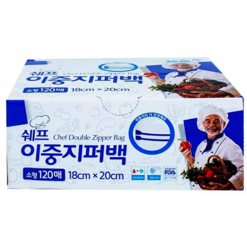 대진씨앤씨 쉐프 이중지퍼백 소형 18x20cm 120매 (2개(240매))_이미지