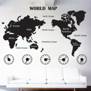 ps085-세계지도 WORLD MAP  그래픽시계_중형_그래픽시계