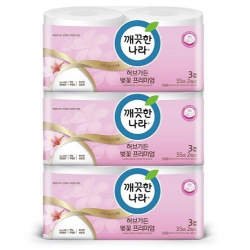  깨끗한나라 허브가든 벚꽃 프리미엄 35m (2롤) [3팩] 상품이미지
