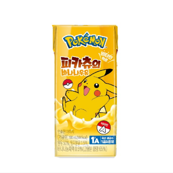 SPC삼립 피카츄의 바나나 우유 190ml (멸균) (24개)