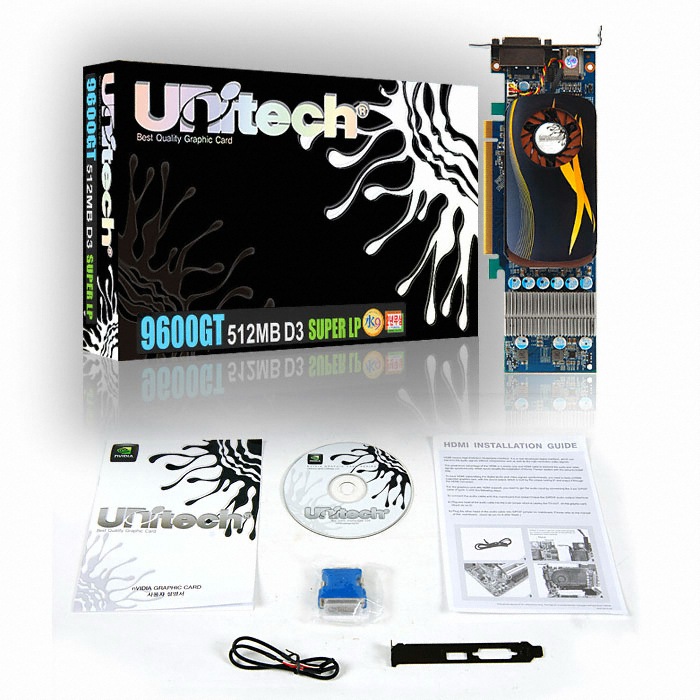 유니텍전자 지포스 9600GT SUPER D3 512MB LP_이미지