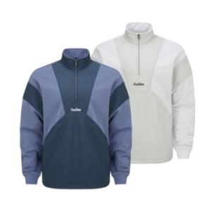 미즈노 32YE455111 우븐 패치 아노락 WOVEN PATCH SWEAT ANORAK 면혼방 소재 하이넥 아노락 32YE455.._이미지