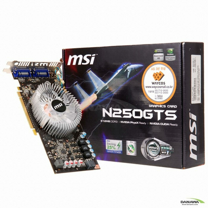 MSI ������ GTS250 N250GTS-2D512 ����Ŭ��3 512MB �����ڽ�