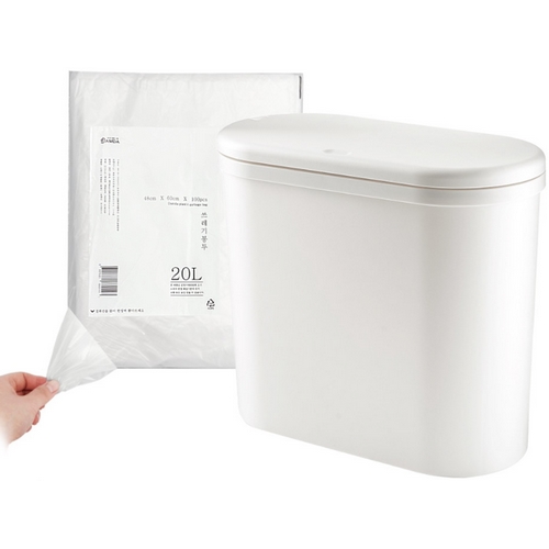 원터치 와이드 휴지통 10L + 쓰레기봉투 20L 100매