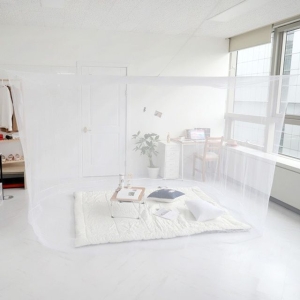 에이치플러스몰 모기차단 침대 간편설치 다인용 사각 모기장텐트 대형