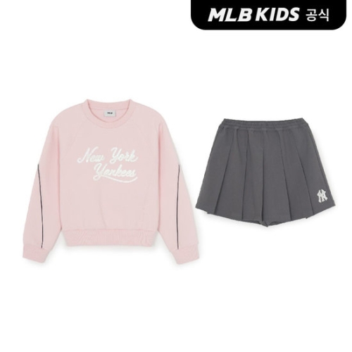 MLB키즈 스포티브 애슬레저 카라 맨투맨세트 여아 NY L.Pink 7FS2A0361-50PKL