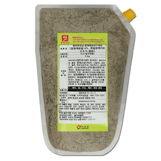 아워홈 행복한맛남 참깨 흑임자 드레싱 2kg (1개)