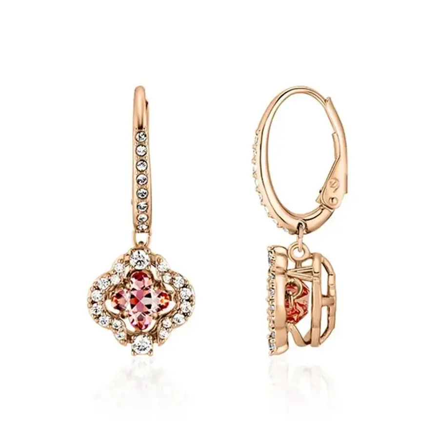 스와로브스키 Sparkling DC Clover 로즈골드 귀걸이_5516477_이미지