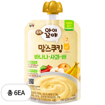 남양유업 맘스쿠킹 바나나 사과 배 100g (6개)