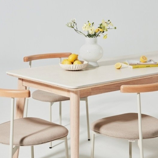 한샘 도노 내추럴 세라믹 식탁 1350 (의자별도)_이미지