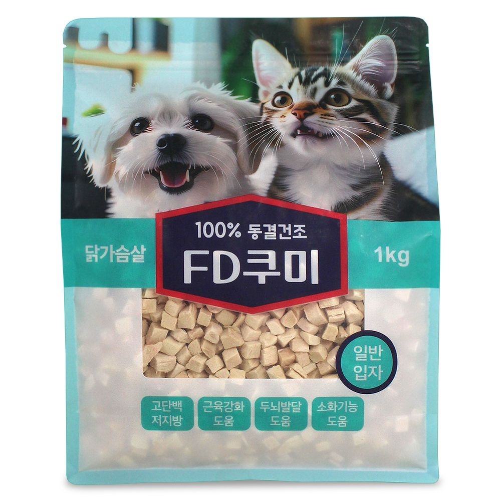 테비토퍼 FD쿠미 닭가슴살 일반입자 1kg (1개)