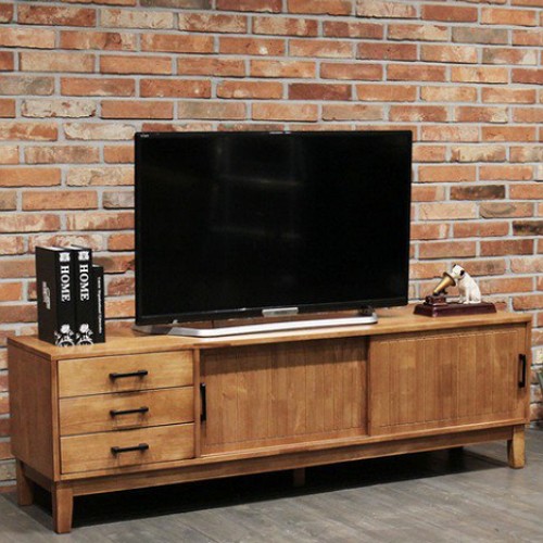 리버퍼니쳐 스카니아 고무나무 원목 거실장 1600