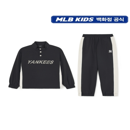 MLB MLB키즈 키즈 데일리 아웃도어 우븐 맨투맨세트 7AS2VA144-50BKS
