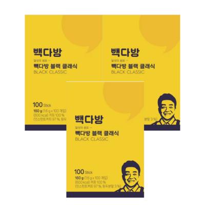 더본코리아 빽다방 블랙 클래식 100개입 (3개)