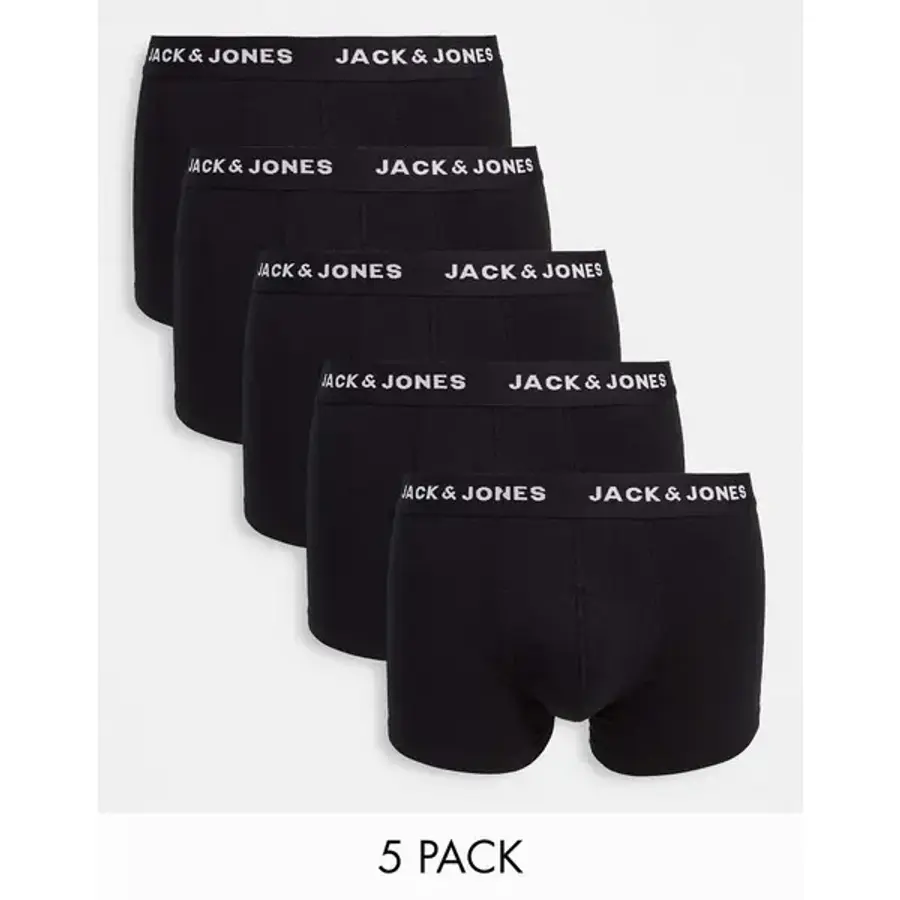  잭앤존스 남성 드로즈 팬티 Jack Jones 5 팩 트렁크 블랙 316348 속옷 박스형 사