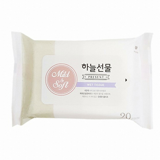 샤인 하늘선물 물티슈 리필형 20매 (80팩)_이미지
